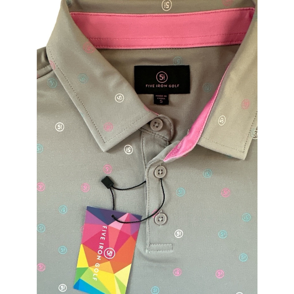 Men's Five Iron Golf Polo Shirt 5 Iron Golf Icon Golf Polo/Shirt Gray S - Picture 5 of 5